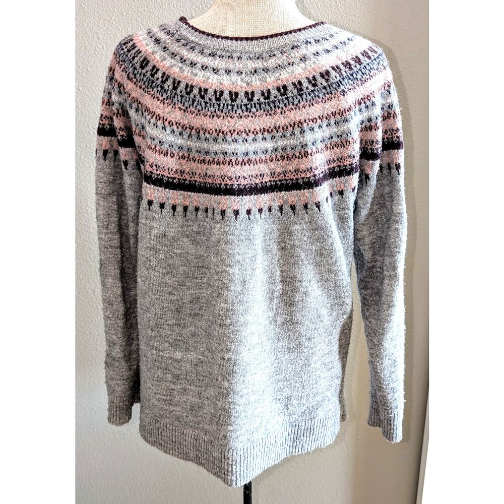 Maurices Gray and Pink Patterned Sweater - Picture 3 of 5